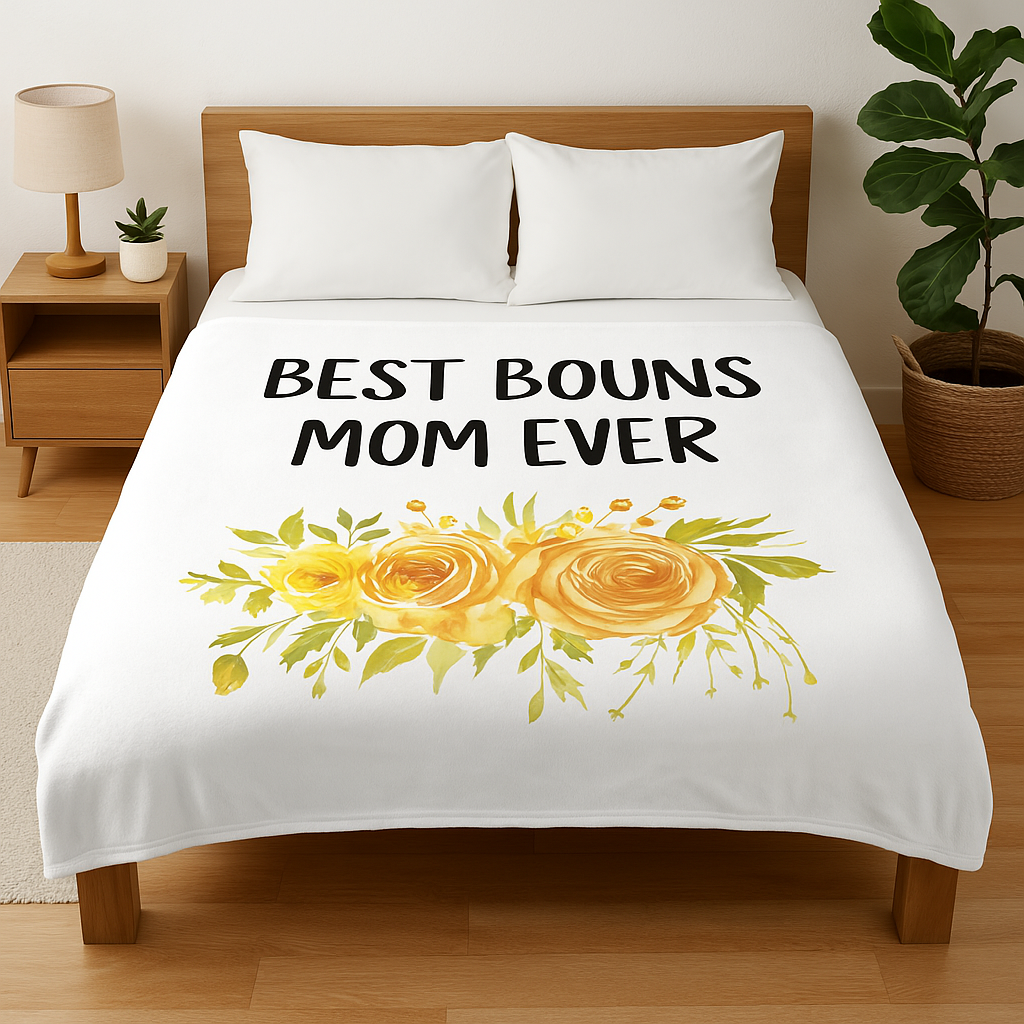 VPS CozyBest Bonus Mom Ever Blanket – Luxurious Sherpa Fleece Gift for Stepmom Plush Fleece Blanket - 30x40