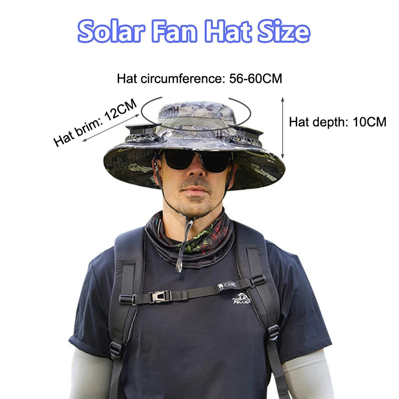Solar-Powered Cooling Hat – Lightweight, Rechargeable Fan Cap for Outdoor Heat