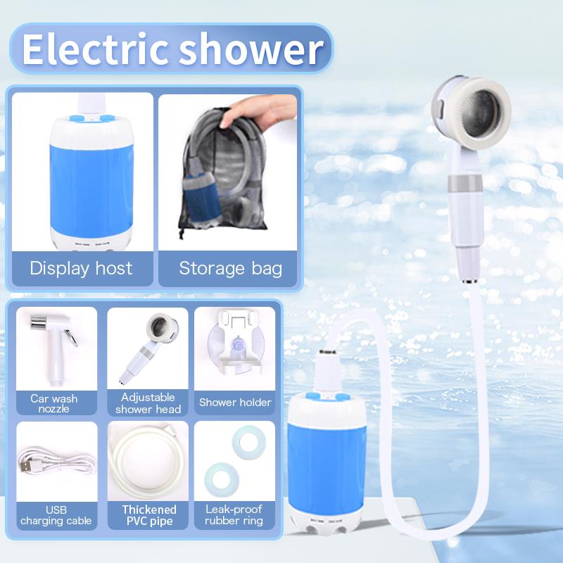 Rechargeable Portable Camping Shower with Pump & Hose – 60 Min Runtime
