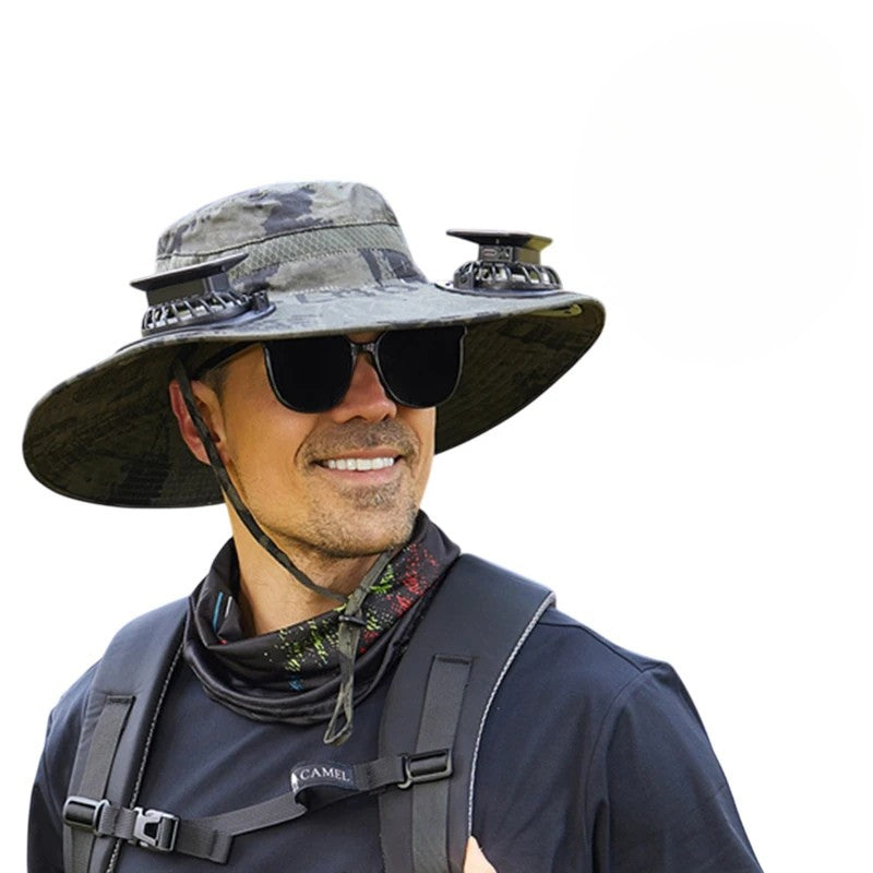 Solar-Powered Cooling Hat – Lightweight, Rechargeable Fan Cap for Outdoor Heat