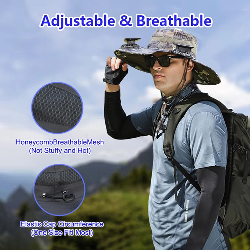 Solar-Powered Cooling Hat – Lightweight, Rechargeable Fan Cap for Outdoor Heat
