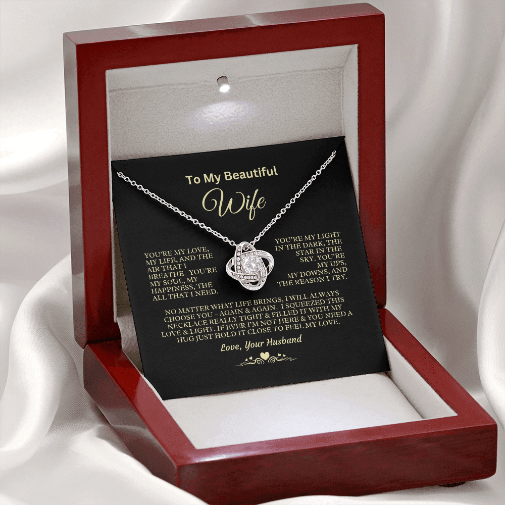 To My Beautiful Wife Love Knot Necklace