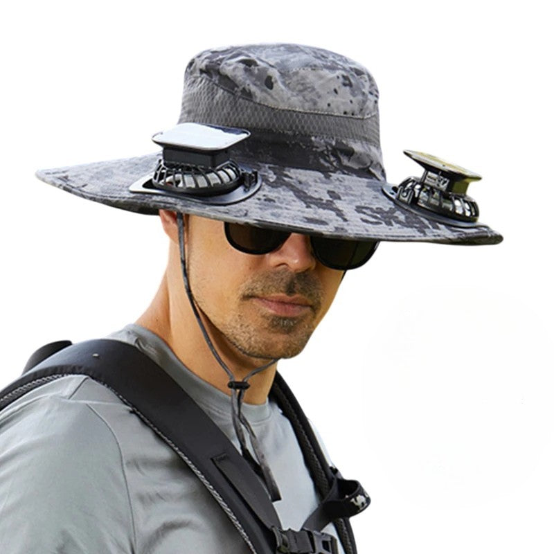 Solar-Powered Cooling Hat – Lightweight, Rechargeable Fan Cap for Outdoor Heat