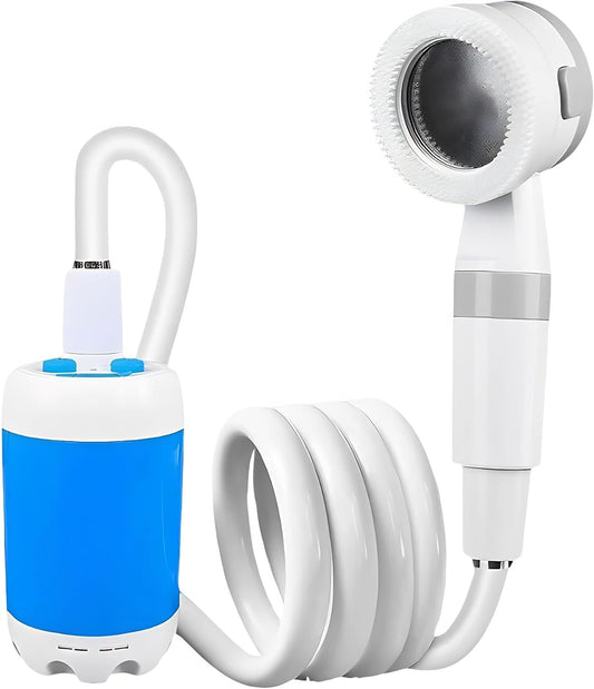 Rechargeable Portable Camping Shower with Pump & Hose – 60 Min Runtime